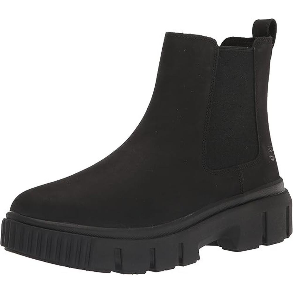 Timberland Women's Leather Greyfield Chelsea Boots, Black Nubuck, 9.5 - Picture 1 of 7